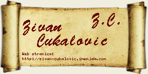 Živan Čukalović vizit kartica